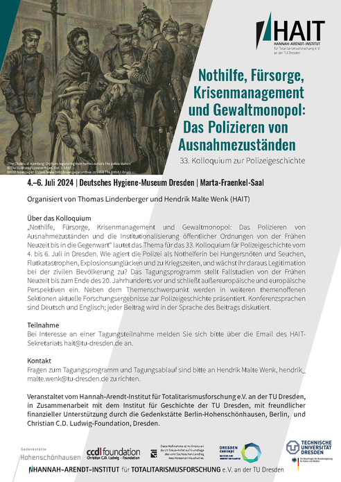 Plakat des 33. Kolloquiums zur Polizeigeschichte 2024 in Dresden © HAIT